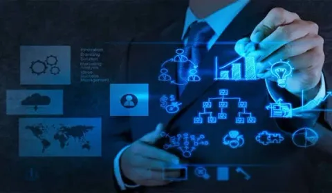 An advisor sketching a company formation and business development strategy