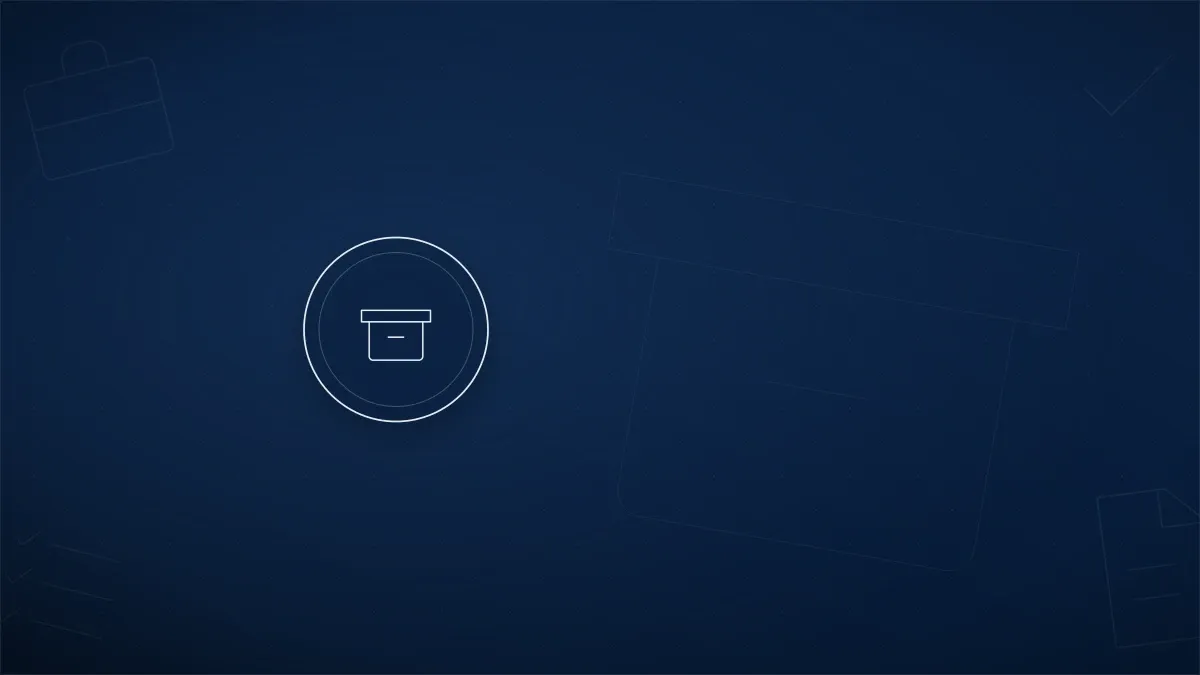 Archive box icon symbolizing company liquidation and closure