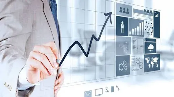 An advisor drawing a rising growth chart, representing strategy and regulation