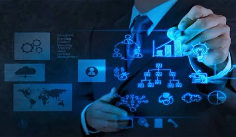 An advisor sketching a company formation and business development strategy